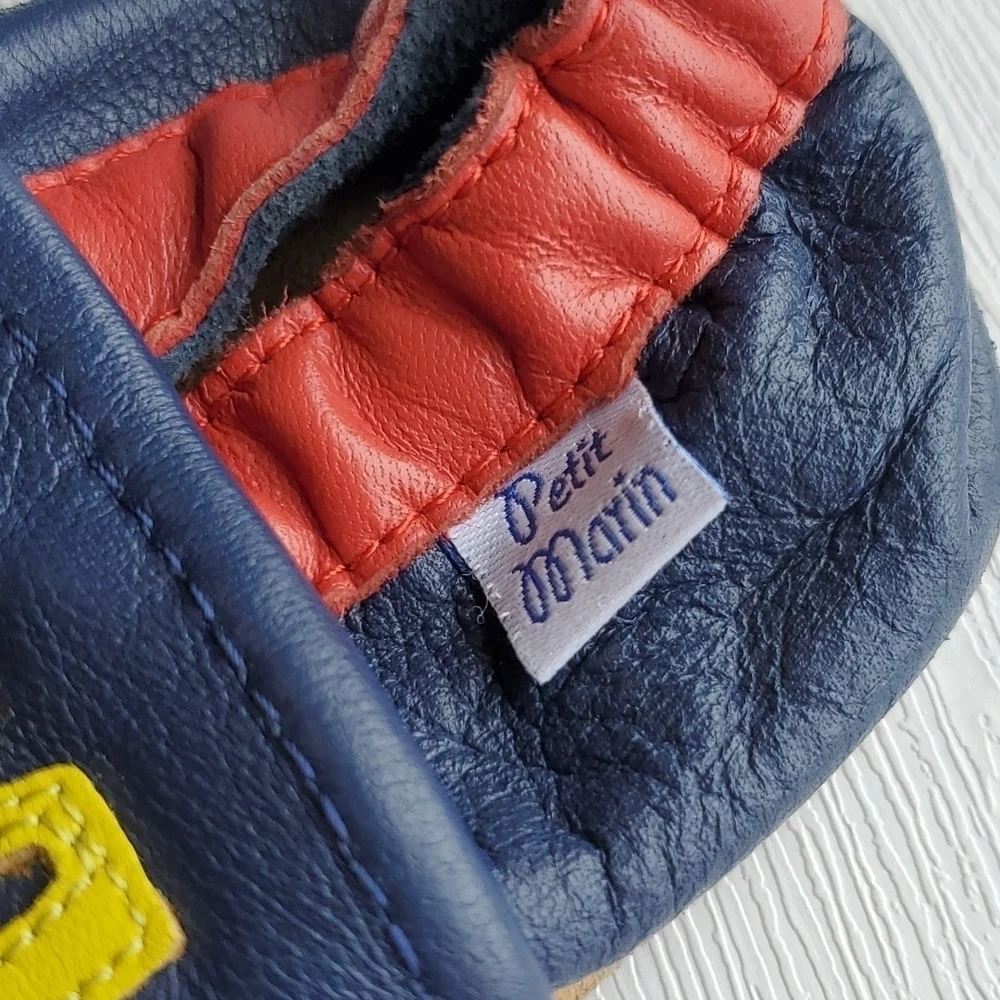 Petite Marin Leather Bulldozer and Blue Suede Baby Bootie Bundle